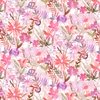 P&B Textiles Whispering Gardens 108 Inch Wide Backing Fabric Watercolor Floral Pink/Purple