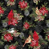 Windham Fabrics Holiday Greetings Winter Songbirds Black