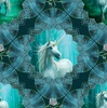 Clothworks Unicorn Magic Medallions Teal
