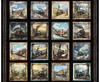 QT Fabrics Steam & Steel Train Picture Patches Panel Black