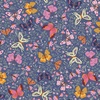 P&B Textiles Flutter Blooms Packed Butterflies and Blooms Blue