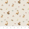 Northcott Woodland Heart Mini Animals Beige/Multi