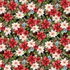 Henry Glass Hollyville Manor Poinsettia Toss Black