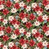 Henry Glass Hollyville Manor Poinsettia Toss Black