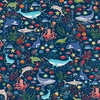 Andover Fabrics Deep Blue Sea Creatures Dark Blue