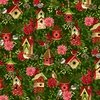 Studio E Fabrics Tis The Season Bird Houses Green