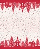 Moda Buon Natale Christmas Village Double Border Snowflake/Pomegranate