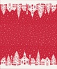 Moda Buon Natale Christmas Village Double Border Print Pomegranate