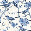 Blank Quilting English Blue and White Birds on Branches White