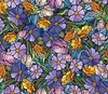QT Fabrics Sunlit Bears Stained Glass Floral Multi