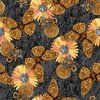 Blank Quilting Alternative Age Butterflies and Flowers Black