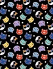 Wilmington Prints Fe-Line Frisky Cat Heads Black