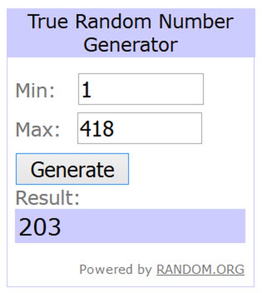 Give-Away Winner!