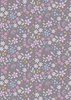 Lewis and Irene Fabrics Pressed Flowers Floral Ode Light Charcoal Grey