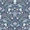 Lewis and Irene Fabrics Ocean Pearls Sea Turtle Family Dark Blue
