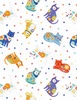 Wilmington Prints Fe-Line Frisky Cat Toss White