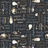 Studio E Fabric Snowy Days and Frosty Nights Snow Many Words Graphite