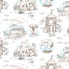 Clothworks Sandy Toes Scenic Toile Taupe