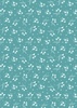 Lewis and Irene Fabrics A Winter's Moon Snowdrops Warm Aqua with Pearl
