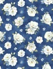 Wilmington Prints Blue Harmony Floral Toss Dark Blue