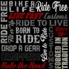 QT Fabrics Ride Free Biker Lingo Black