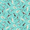 Clothworks Seashell Wishes Seabirds Turquoise