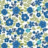 Benartex Seaside Garden Asters Cobalt