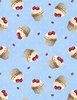 Wilmington Prints Sweet Cherry Cupcake Toss Blue