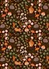 Lewis and Irene Fabrics Snuggle-up Season Flannel Squirrels and Hedgehogs on Dark Brown