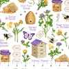 Northcott Honey and Clover Honey and Hives White/Multi