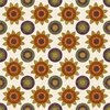 Maywood Studio Autumn Harvest Flannel Penny Rug Flowers Cream