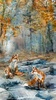 Northcott Fox Den Panel Blue/Multi