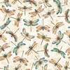 QT Fabrics Serenity 108 Inch Wide Backing Fabric Dragonflies Oatmeal