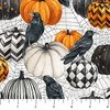 Northcott Spellbound Pumpkins-Crows White/Multi