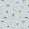 Lewis and Irene Fabrics Small Things Rivers and Creeks Herons and Kingfisher Light Blue