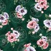 Hoffman Fabrics Fly Freely Blooms Deep Emerald/Silver