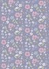 Lewis and Irene Fabrics Floral Song Floral Art Lavender Blue