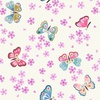 Lewis and Irene Fabrics Love Blooms Butterflies Cream