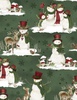 Wilmington Prints Woodland Snowmen Scenic Snowmen Green