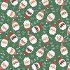 P&B Textiles Christmas Miniatures III Tossed Santas green