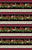 Northcott Cardinal Christmas Border Stripe Black/Multi