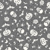 Maywood Studio Goth Gardens Floating Pumpkins and Skulls Grey