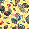 Benartex Farm Feathered Folk Feathered Friends Yellow