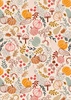 Lewis and Irene Fabrics Snuggle-up Season Flannel Pumpkins on Cream