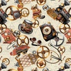 Blank Quilting Time Travel Steampunk Motifs Ivory