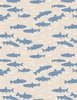 Wilmington Prints Gone Fishing Fish Silhouettes Cream/Blue