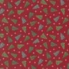 Moda Winter Friends Tossed Trees Berry Red