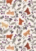 Lewis and Irene Fabrics Highlands Highland Cow and Thistle Cream