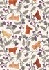 Lewis and Irene Fabrics Highlands Highland Cow and Thistle Cream