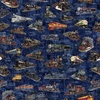 QT Fabrics Steam & Steel Trains Navy